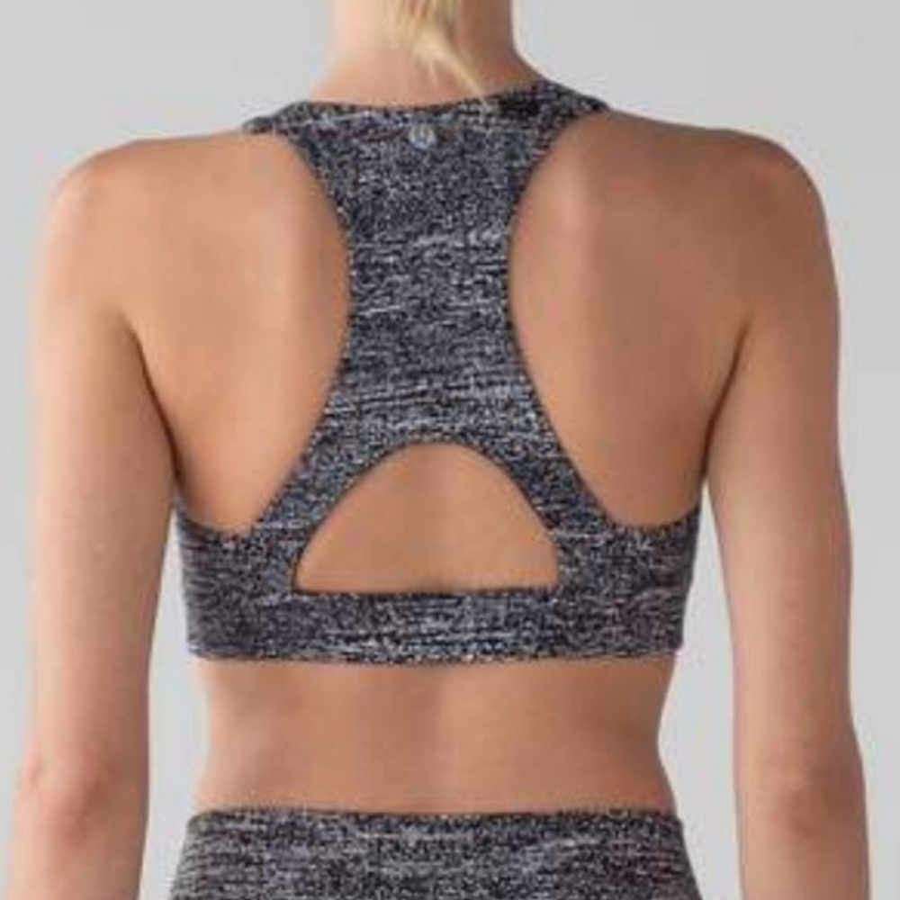 Lululemon, Air Time Sports Bra, Black & White, 10